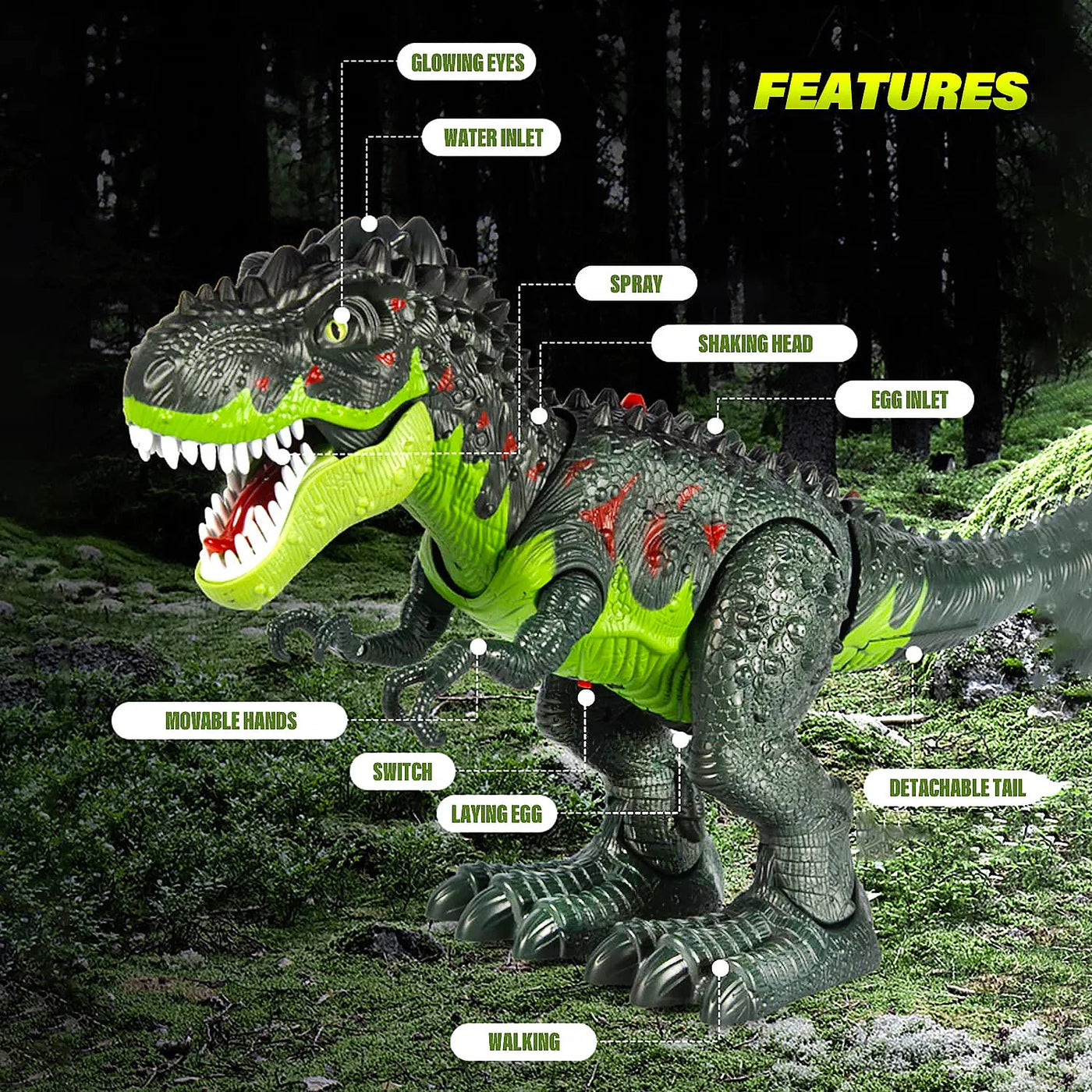 RoarMax Remote Control Dinosaur Toy T Rex Interactive Figure