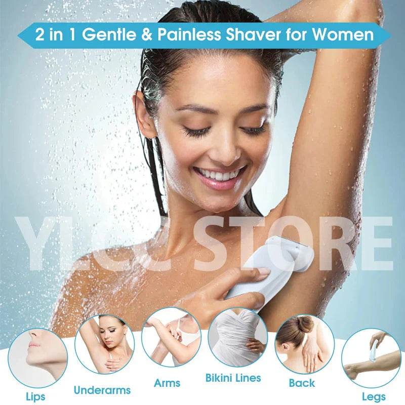 Women's Electric Shaver Bikini Trimmer For Face Underarms Legs Body