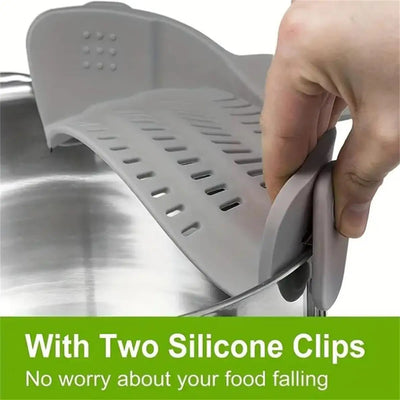 ClipStrain Adjustable Silicone Strainer For Kitchen Draining Tasks