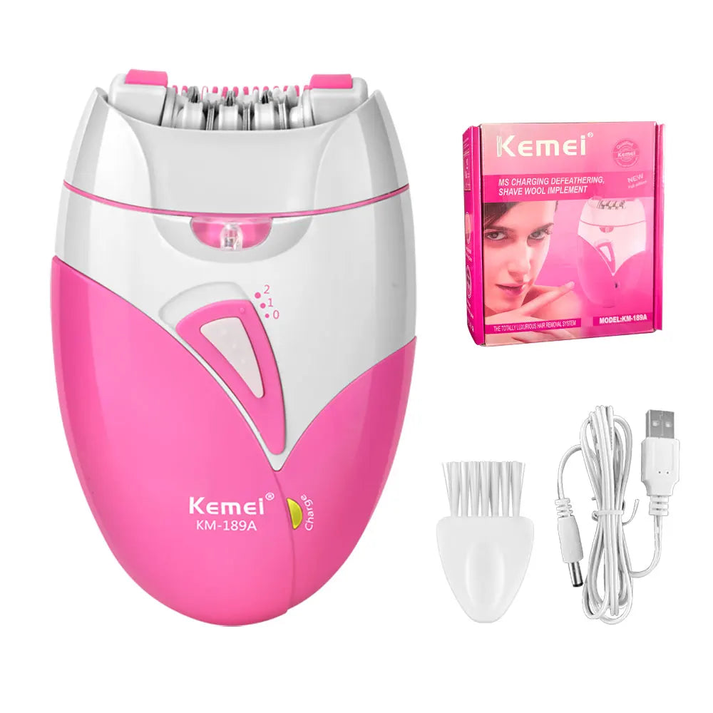Kemei Women's Electric Epilator Rechargeable Hair Removal Device
