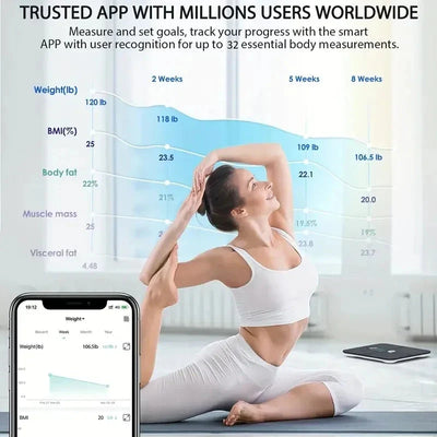 Bluetooth Digital Bathroom Scale Wireless Electronic Weight Monitor
