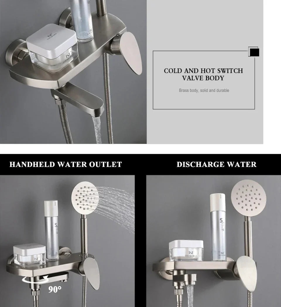 Bathtub Shower Faucet Set Brushed Finish Tub And Shower Combo