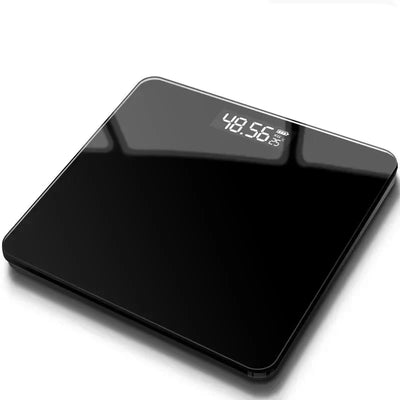 Gym Battery Digital Bathroom Scale Black Tempered Glass Weighing