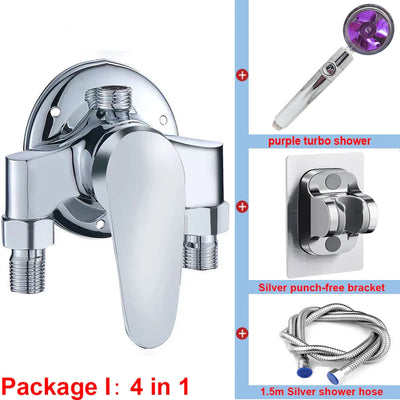G1/2 Bathtub Shower Faucet Hot Cold Water Mixing Valve Set