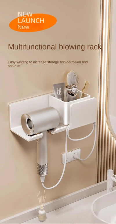 Hair Dryer Holder Wall Mount Stand For Bathroom Accessories