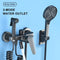 Gray Bathtub Faucet With Hand Shower And Handheld Sprayer Set