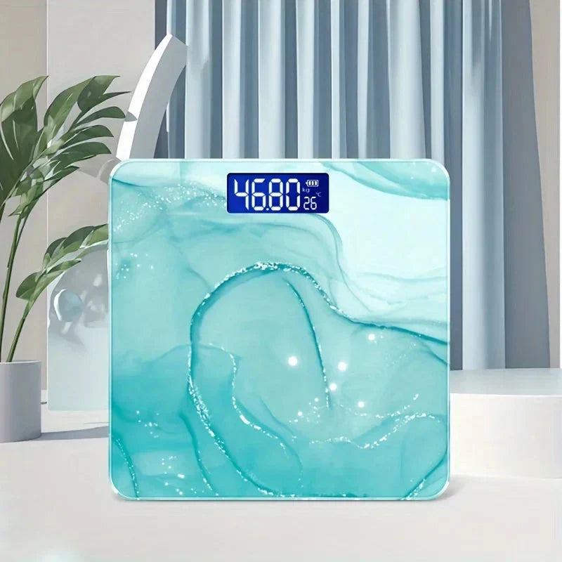 Digital Bathroom Scale Green Modern Weight Measurement Sensor