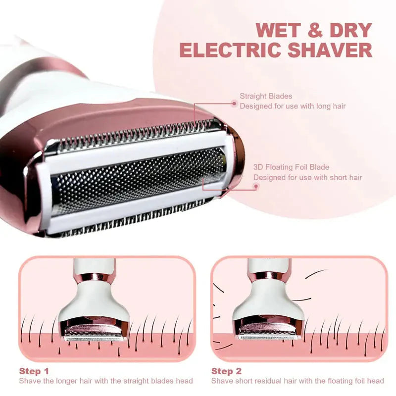 Lady Electric Shaver For Face Nose Legs Underarm And Bikini Trimming
