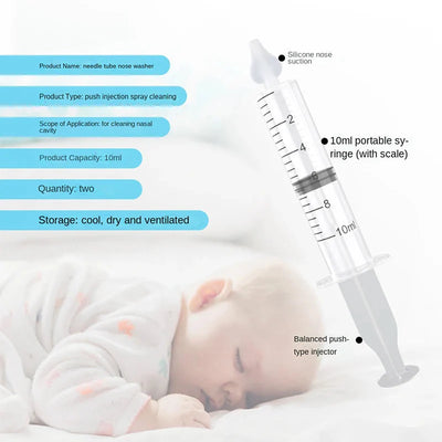 Baby Nasal Aspirator 10ML 2Pcs Rhinitis Nasal Cleaner Tube