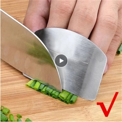 SafeSlice Adjustable Stainless Steel Finger Guard For Cutting Safety