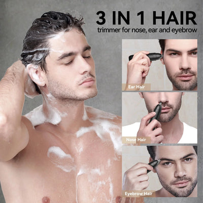 Nose Hair Trimmer For Men Rechargeable 360 Rotating Dual-Blade Shaver