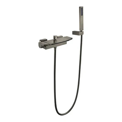 Bathtub Shower Set Wall Mounted Double Handle Gold Bathroom Fixture