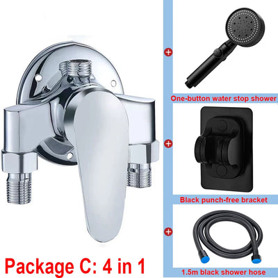 G1/2 Bathtub Shower Faucet Hot Cold Water Mixing Valve Set