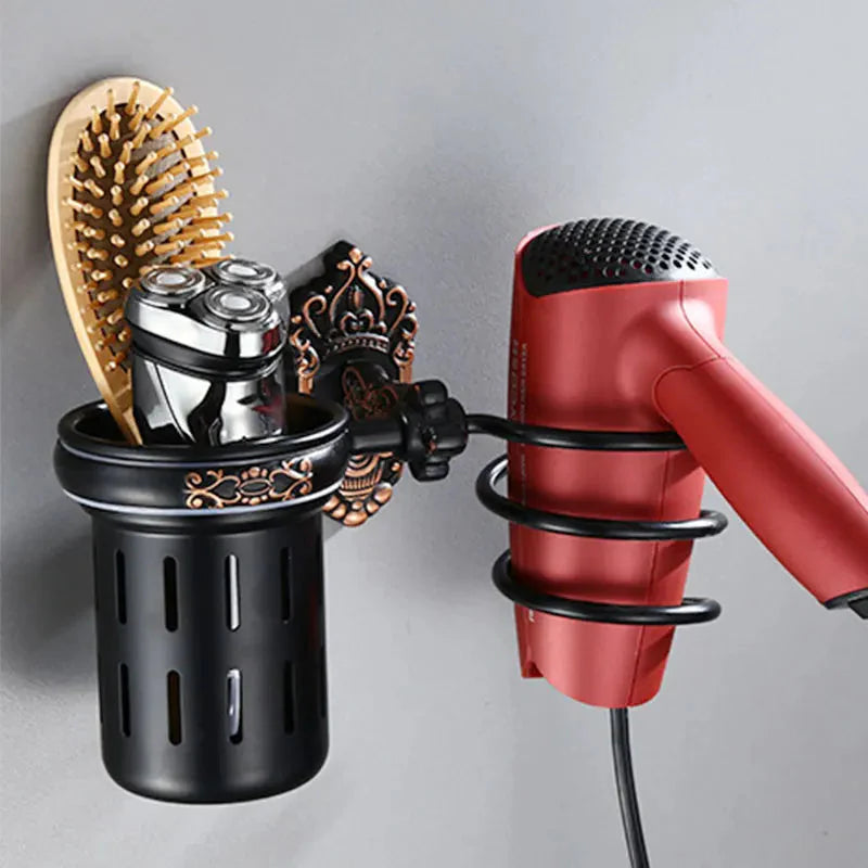 Hair Dryer Holder Aluminum Bathroom Shelf Vintage Style