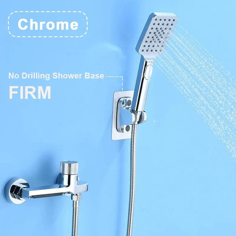 Gray Waterfall Bathtub Faucet With Brass Hand Shower Set