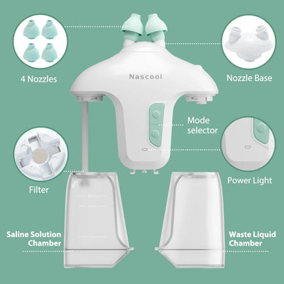 Nascool Electric Nasal Irrigation System With 50 SaltPods Irrigator