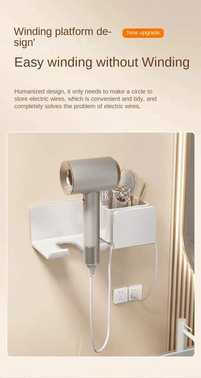 Hair Dryer Holder Wall Mount Stand For Bathroom Accessories