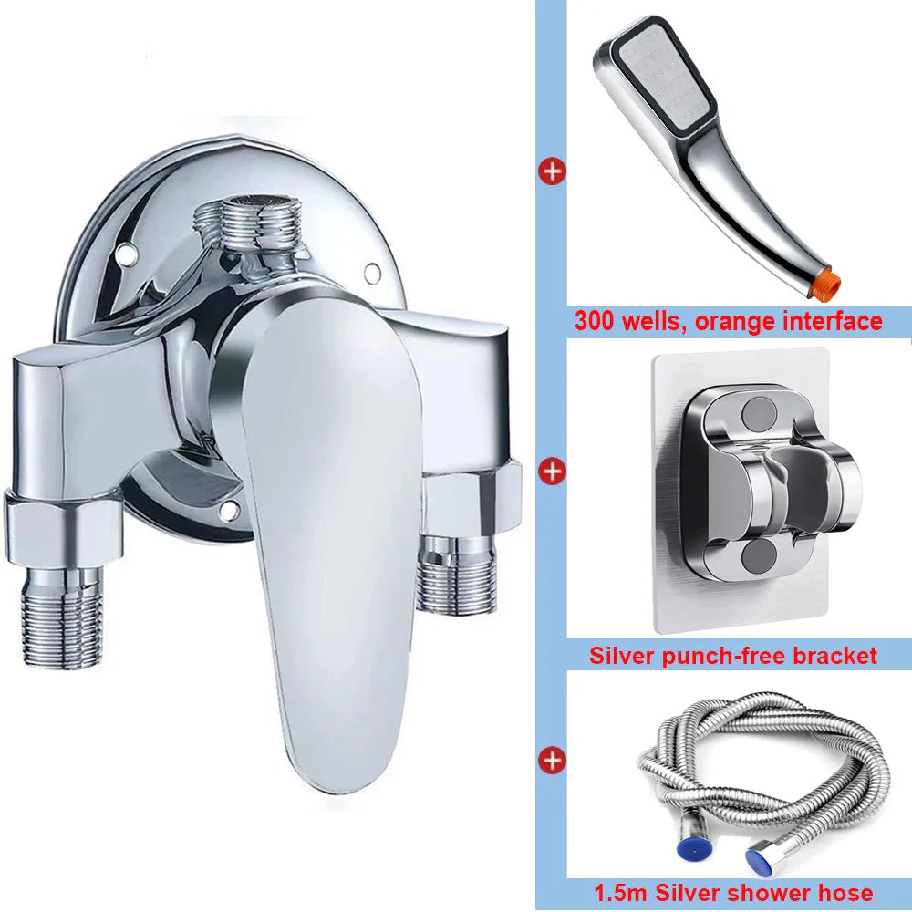 G1/2 Bathtub Shower Faucet Hot Cold Water Mixing Valve Set
