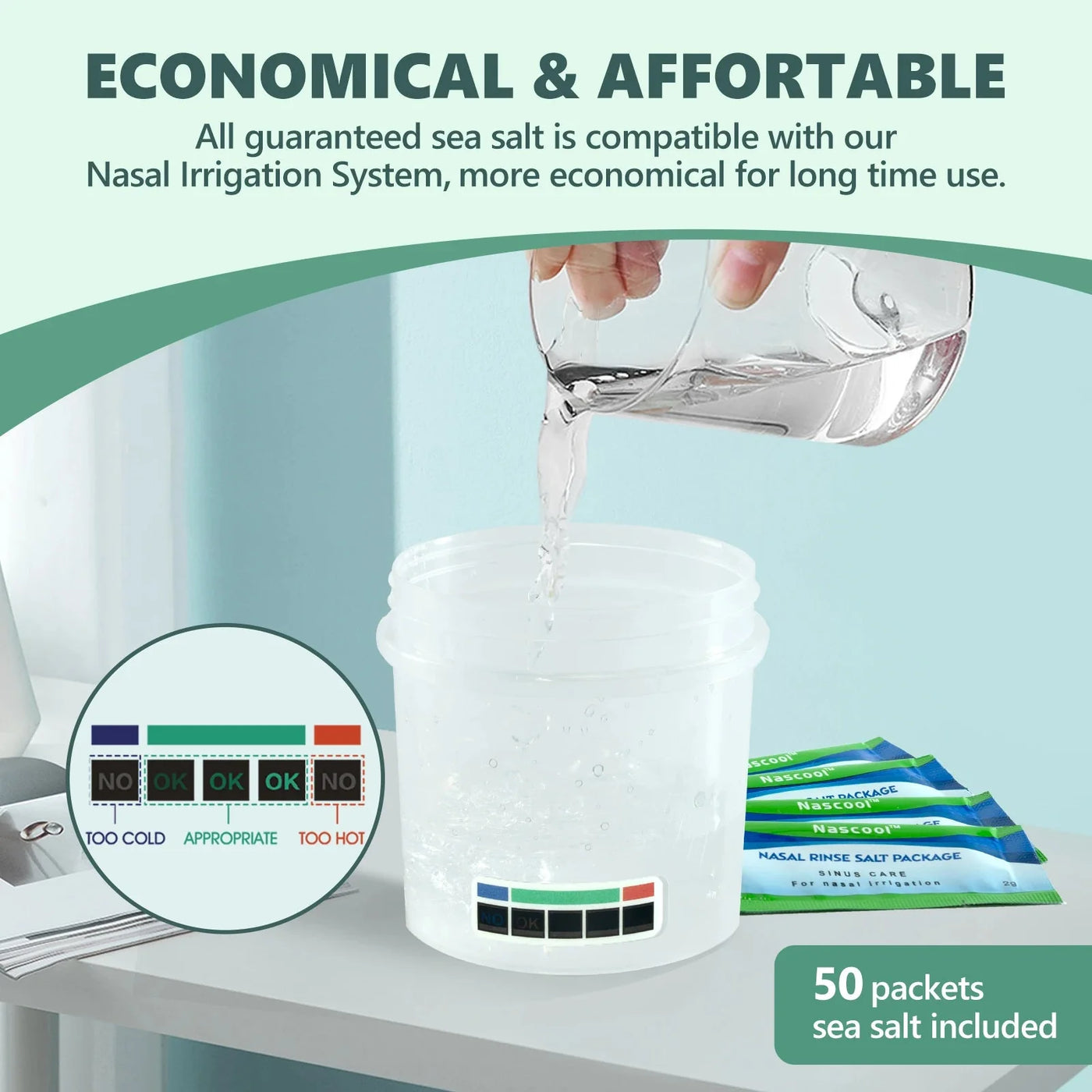 Nascool Electric Nasal Irrigation System With 50 SaltPods Irrigator