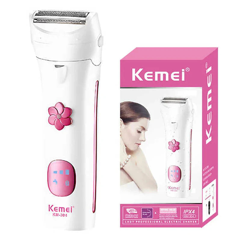 Kemei Women Electric Shaver For Legs Body Bikini Face Trimmer