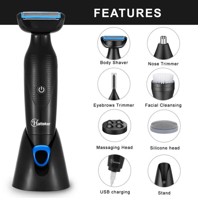 6 In 1 Men's Hair Trimmer Eyebrow Nose Ear Sideburns Grooming Kit