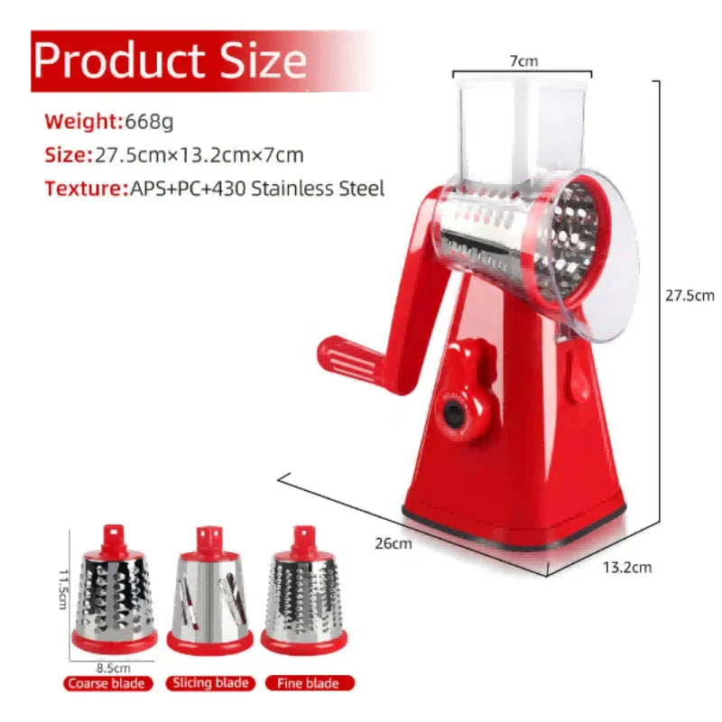 SliceMaster Rotary Grater 5-in-1 Kitchen Tool For Easy Grating
