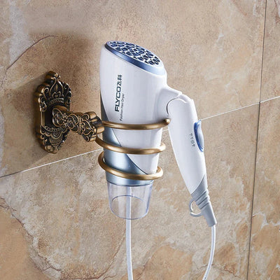 Hair Dryer Holder Aluminum Bathroom Shelf Vintage Style