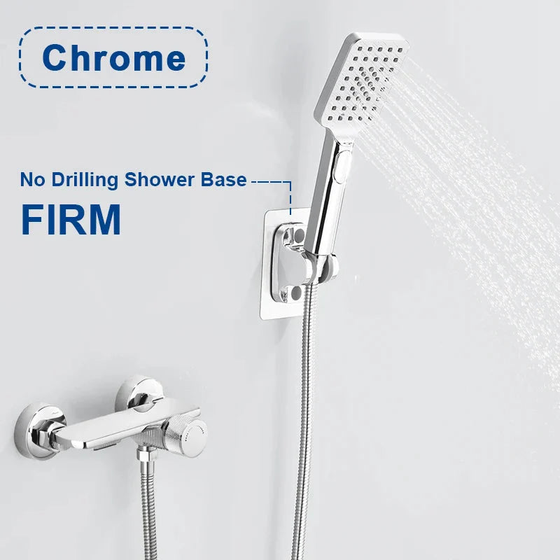 Gray Waterfall Bathtub Faucet Brass Chrome Wall Mount With Hand Shower