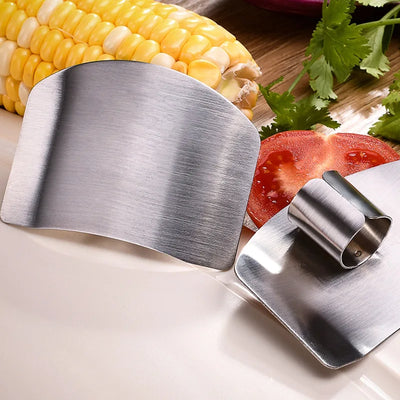 SafeSlice Adjustable Stainless Steel Finger Guard For Cutting Safety
