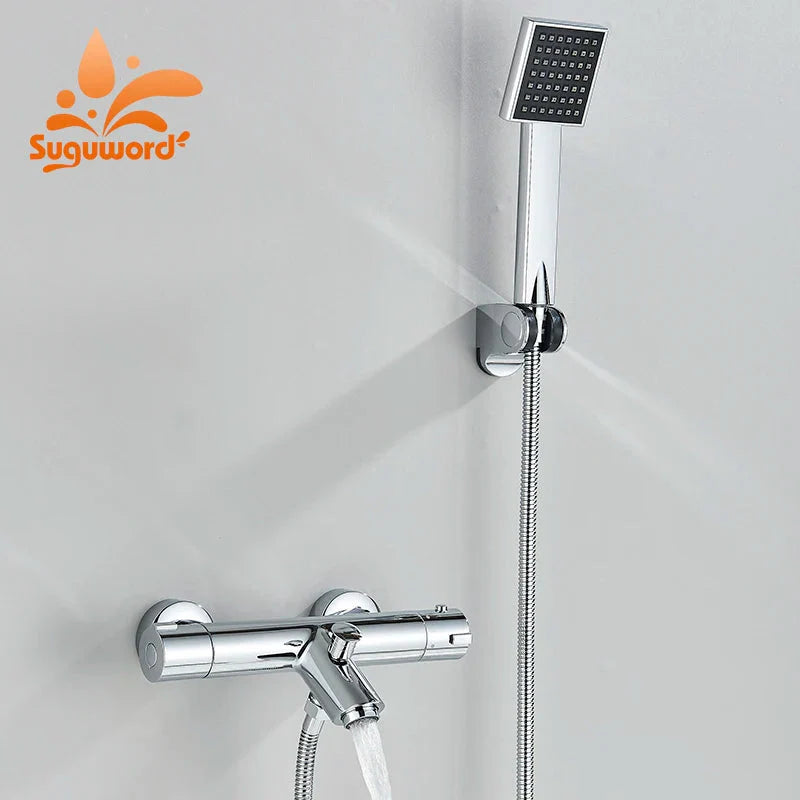 Bathtub Faucet Shower Set Wall Mount With Hand Shower Two Functions