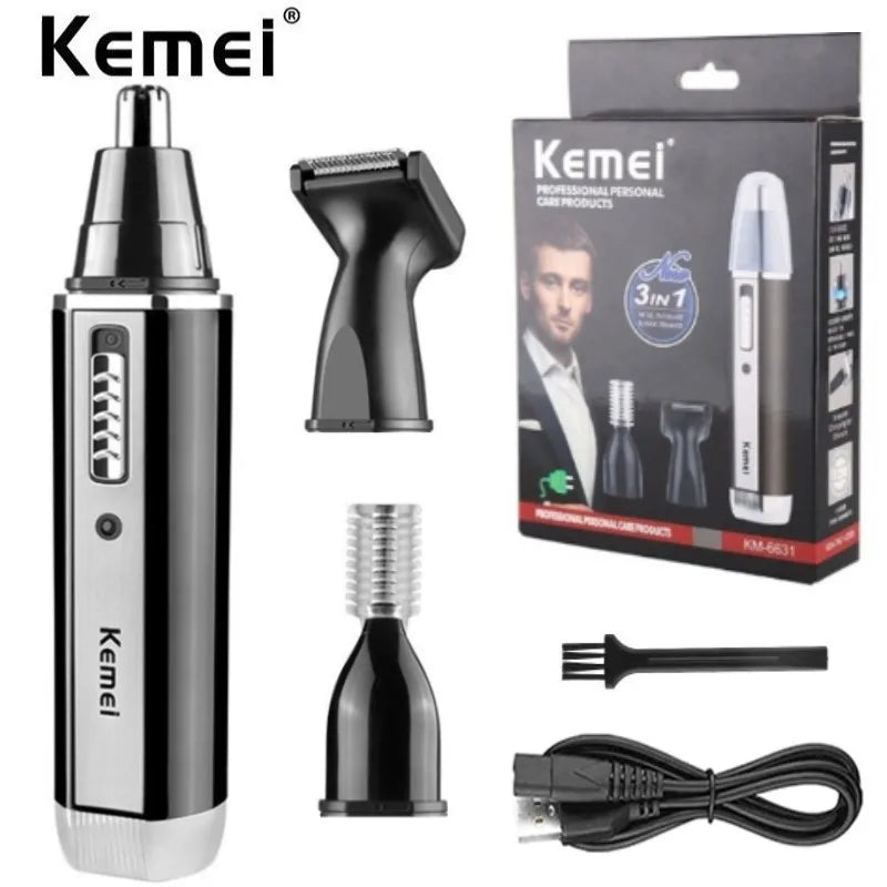 Men's Nose And Ear Trimmer Electric Rechargeable Beard Grooming Tool