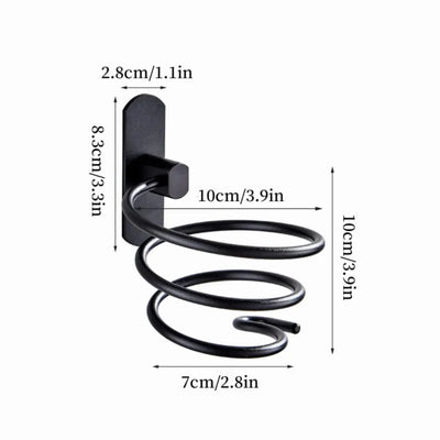 Perforated Space Aluminum Hair Dryer Holder Wall Mounted For Bathroom