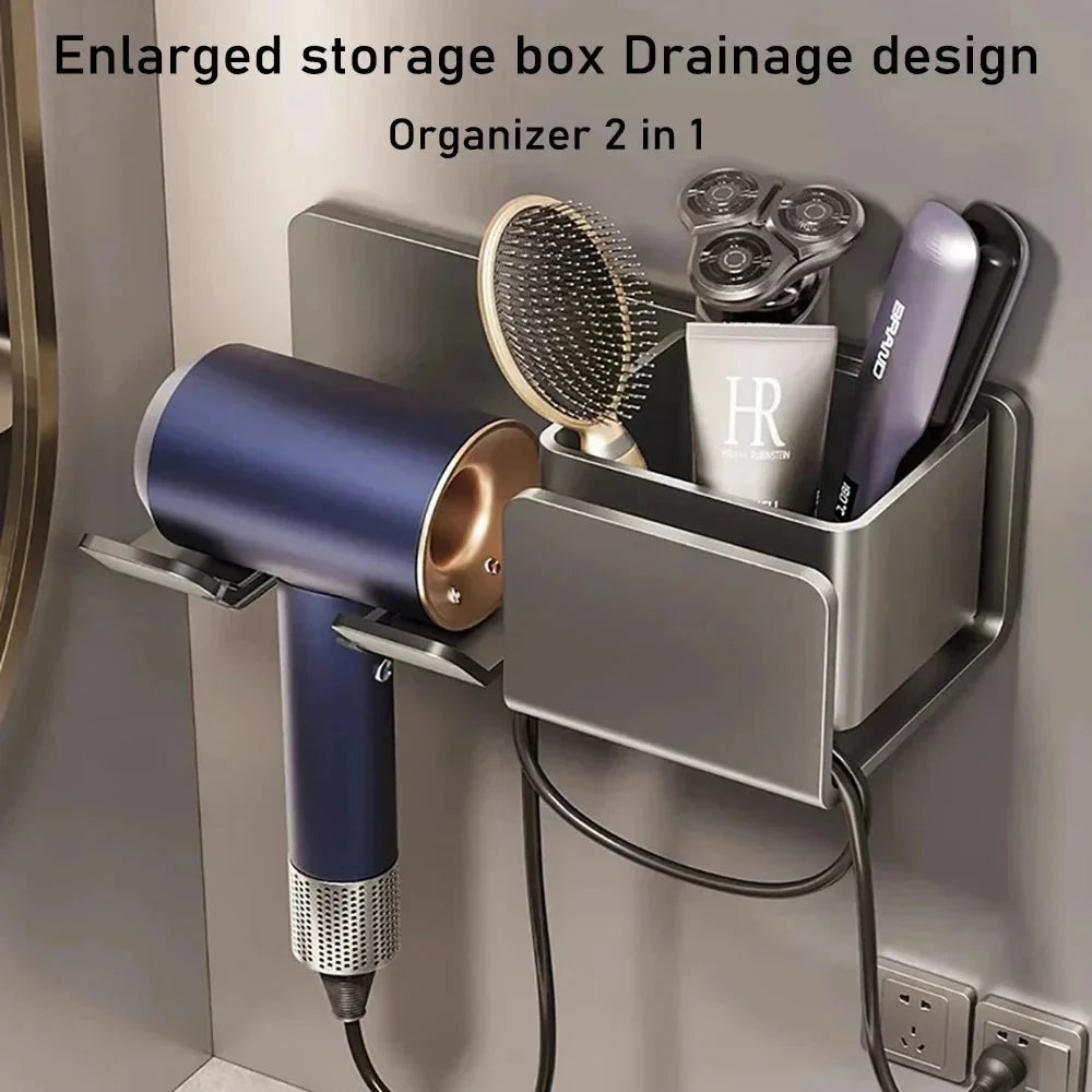 Hair Dryer Holder Wall Mount Metal Stand Cradle For Straightener