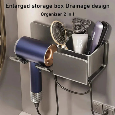 Hair Dryer Holder Wall Mount Metal Stand Cradle For Straightener