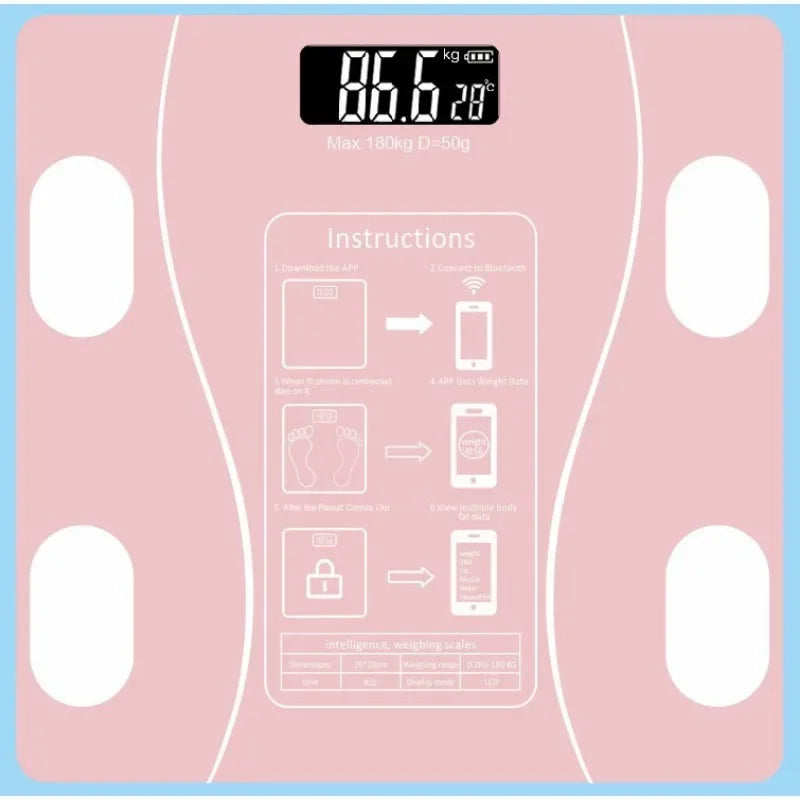 Digital Bathroom Weighing Scale With BMI Body Fat Muscle Analysis