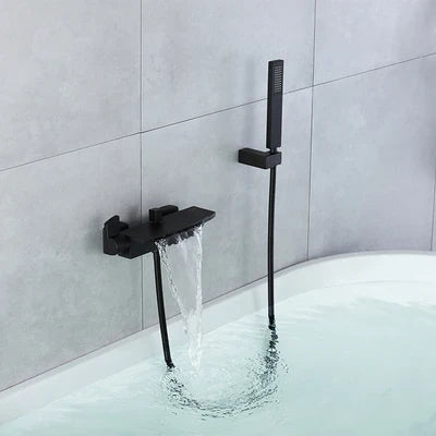 Bathtub Shower Set Wall Mounted Double Handle Gold Bathroom Fixture