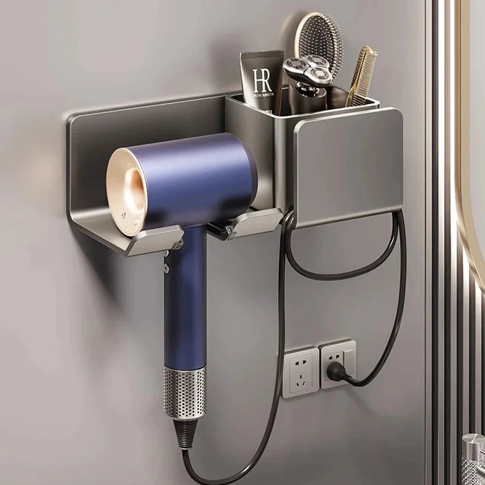 Hair Dryer Holder Shelf Bathroom Organizer For Blower And Accessories