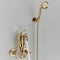 Gold Bathtub Faucet Swan Design With Crystal Handle And Hand Shower