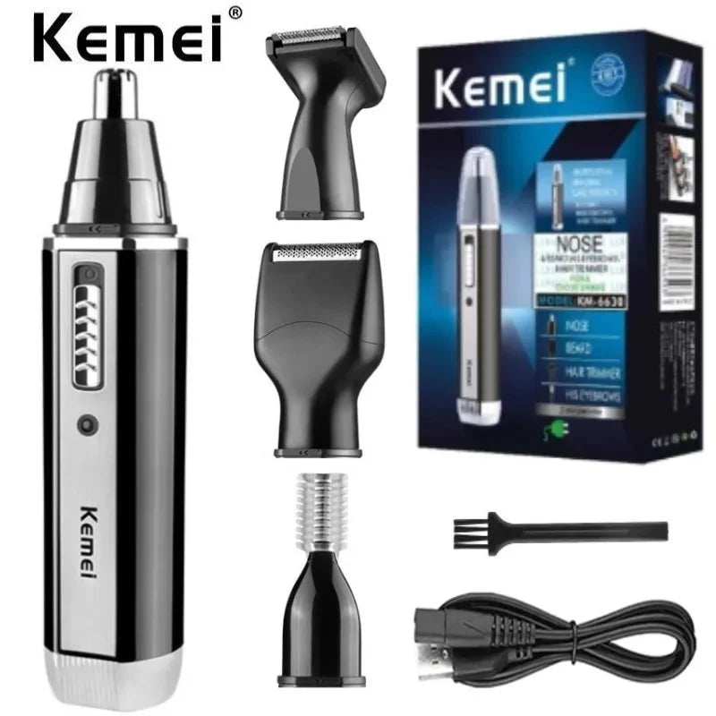 Men's Nose And Ear Trimmer Electric Rechargeable Beard Grooming Tool
