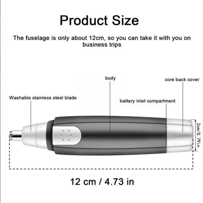 Wireless Waterproof Nose Hair Trimmer Electric Battery Operated