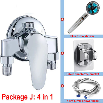 G1/2 Bathtub Shower Faucet Hot Cold Water Mixing Valve Set