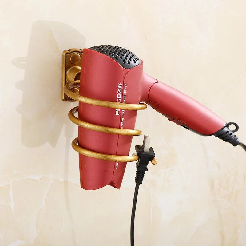 Hair Dryer Holder Aluminum Bathroom Shelf Vintage Style
