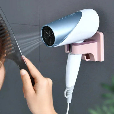 Wall-mounted Hair Dryer Holder Bathroom Hook ABS Storage Shelf