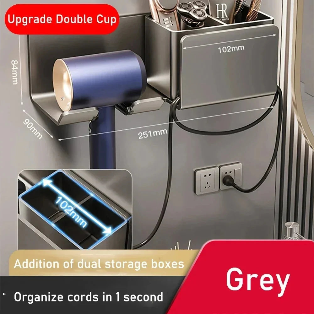Hair Dryer Holder Wall Mount Metal Stand Cradle For Straightener