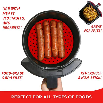 Reusable Silicone Air Fryer Liners Nonstick Heat Resistant Mats