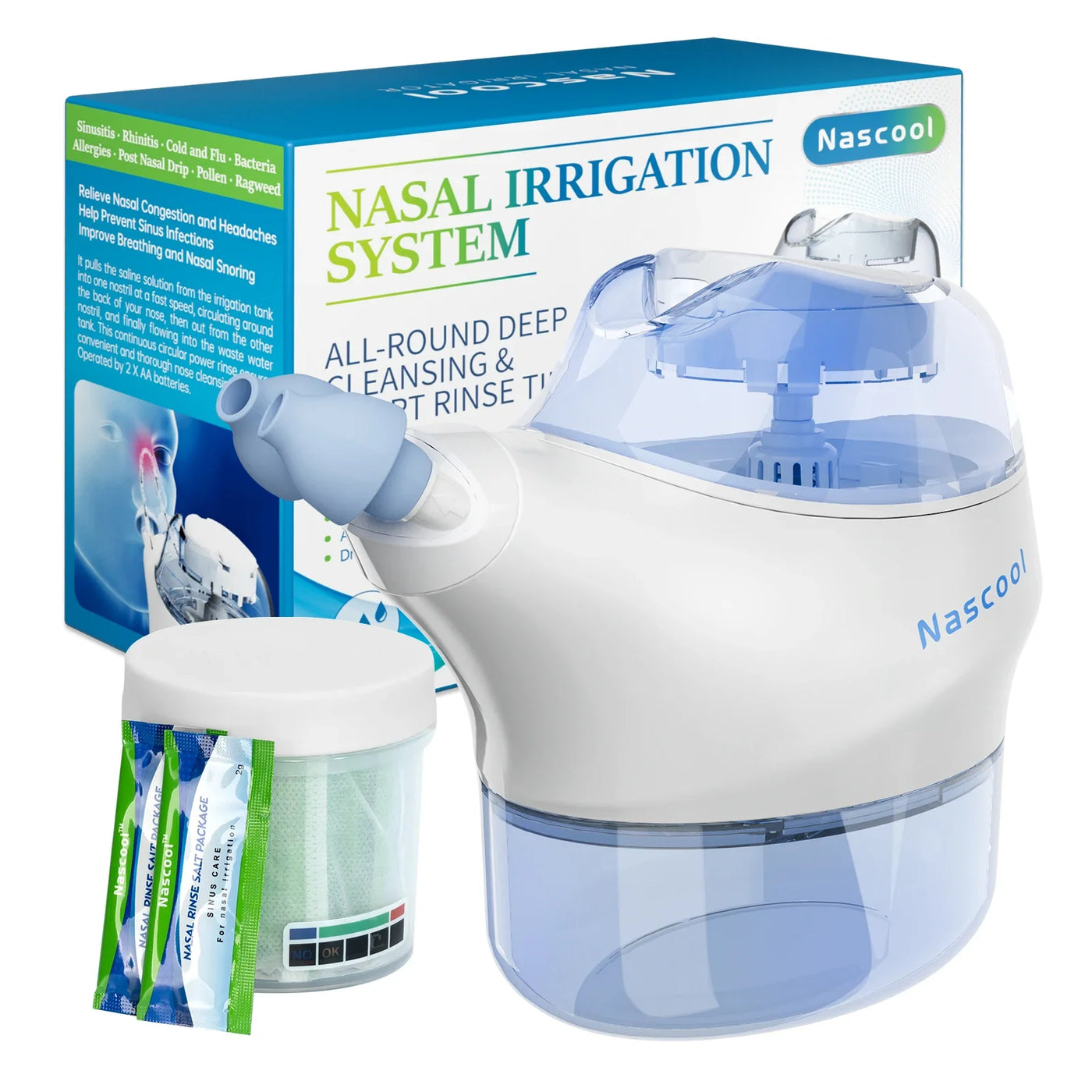 Electric Nasal Irrigation System With 50 SaltPods For Nose Care