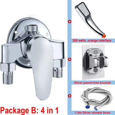 G1/2 Bathtub Shower Faucet Hot Cold Water Mixing Valve Set