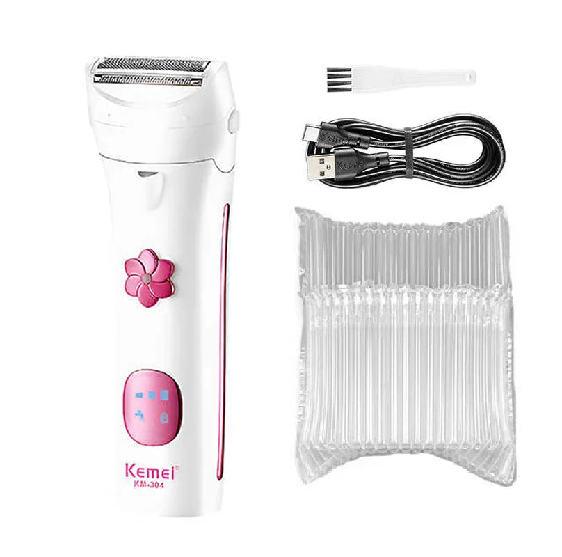 Kemei Women Electric Shaver For Legs Body Bikini Face Trimmer