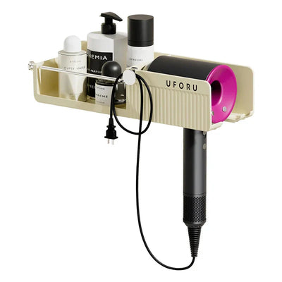 Hair Dryer Rack Punch-Free Bathroom Organizer Wall Mount Holder