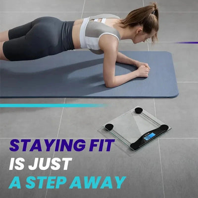 Digital Body Weight Bathroom Scale With Large Blue LCD Display